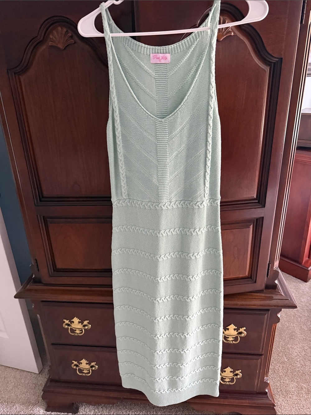 Pink Lily Mint Green Knit Maxi Dress